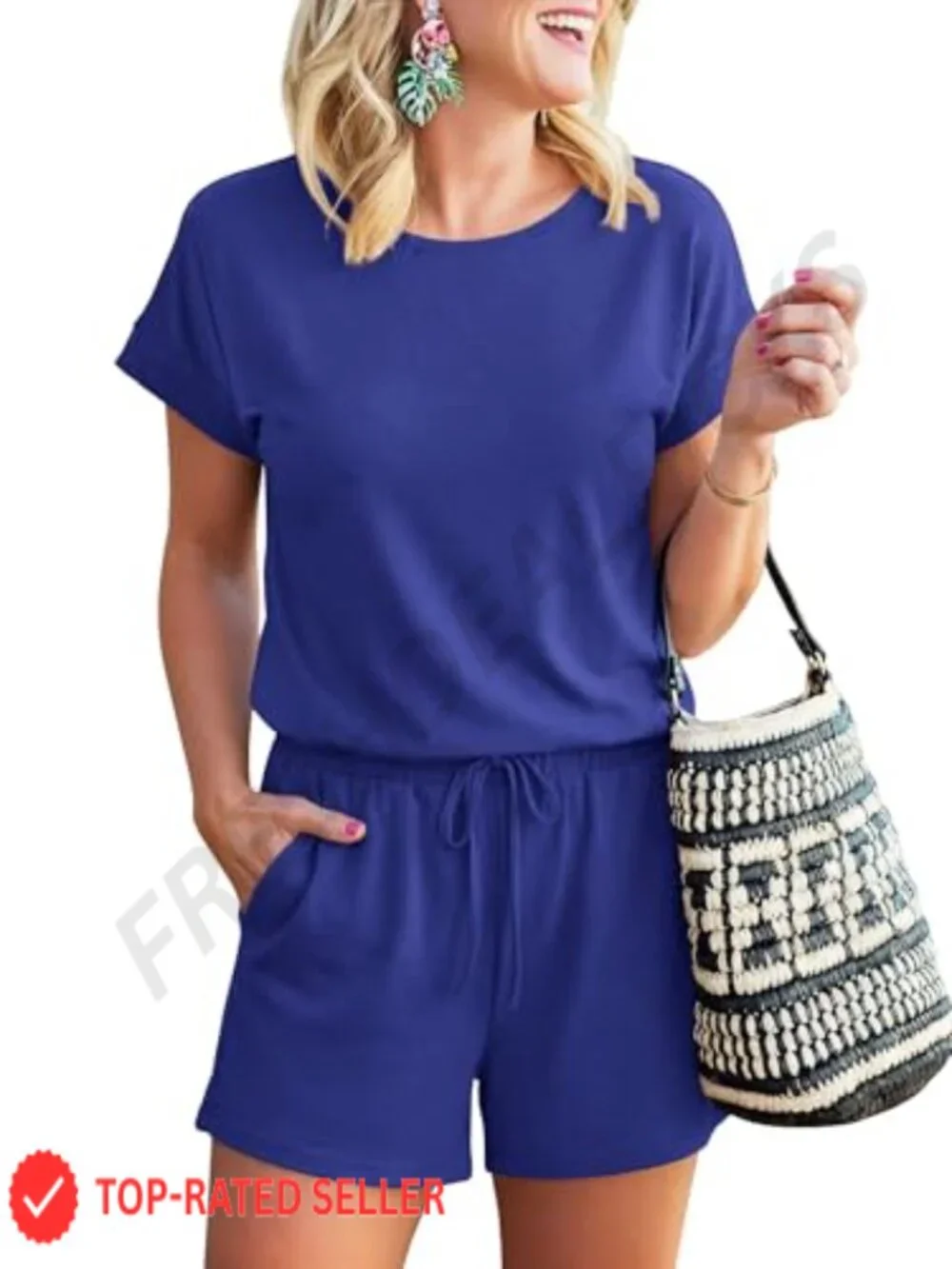 Women's Summer Romper Short Sleeve Tie-Dye
